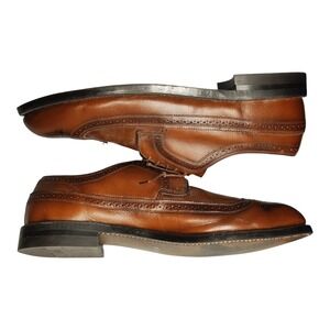 Rico Oxford Dress Shoes Mens US 13 Brown Wingtip Fiber Insole Cuban Heel Lace Up